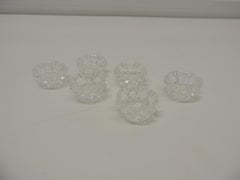 Set of '6' Cut Crystal Round Small Salt Cellars