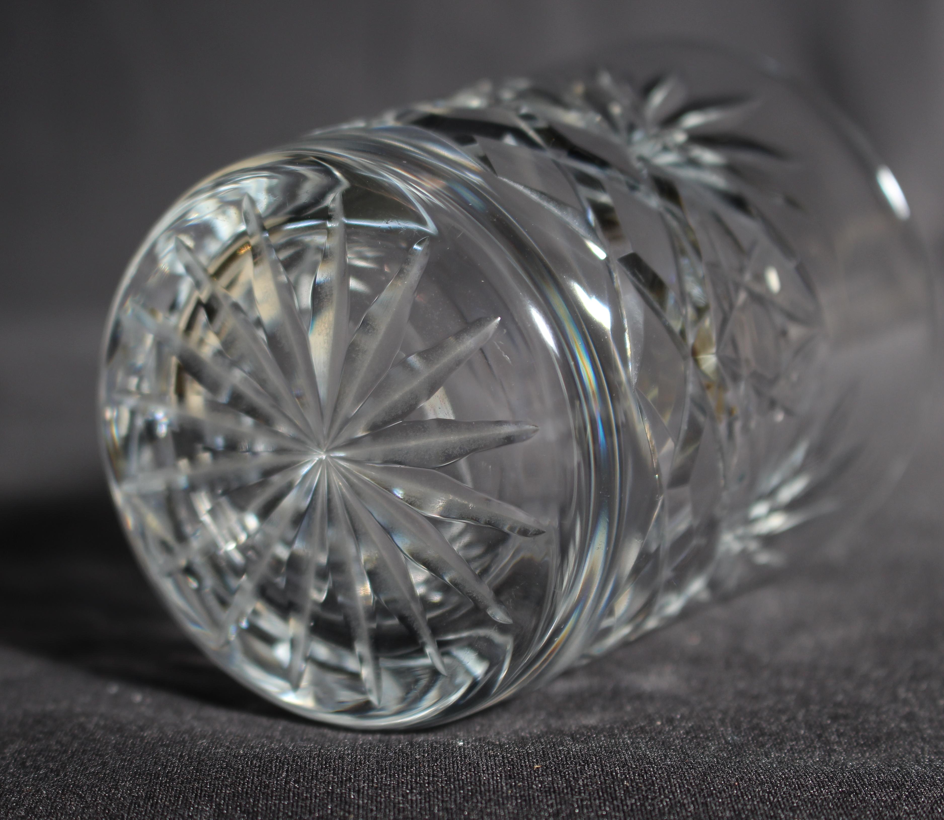 British Set of 6 Cut Glass Stourbridge Crystal Spirit Glasses