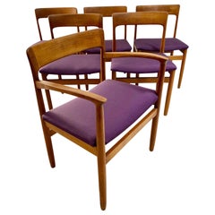 Set of 6 Danish 1960s-1970s Teak Wood Dining Chairs