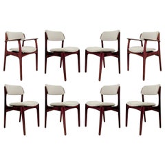 Set of 6 Danish Chairs and 2 Armchairs by Erik Buch, 1960s