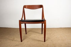 Set of 6 Danish chairs in teak and skai, model 16 by Johannes Andersen for Uldum