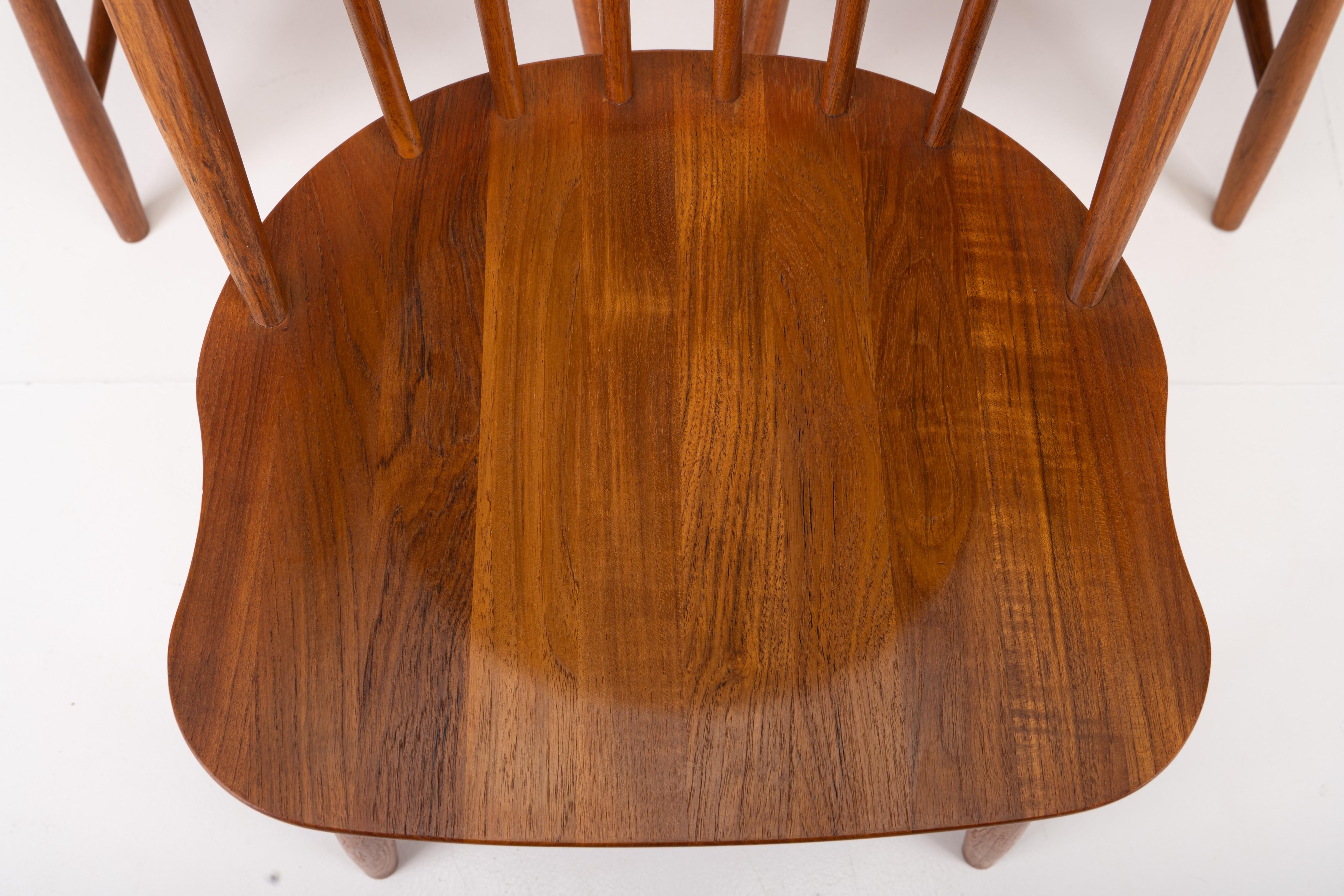Mid-Century Modern Set of 6 Danish Dining Chairs by Erik Ole Jørgensen for Tarm Stole & Mobelfabrik