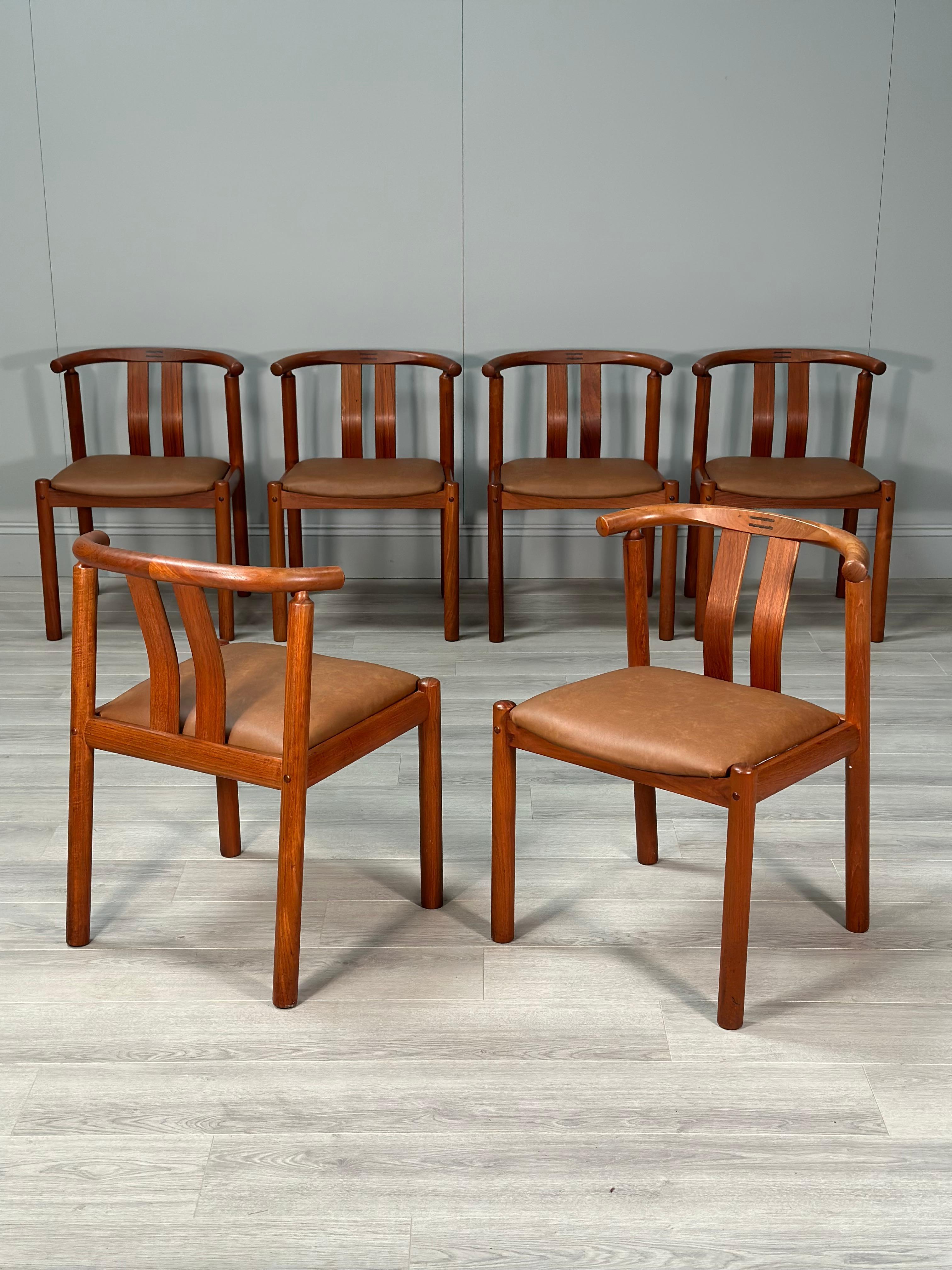 Mid-Century Modern Set Of 6 Danish Dining Chairs By Hans J. Frydendal For Boltinge Stolefabrik