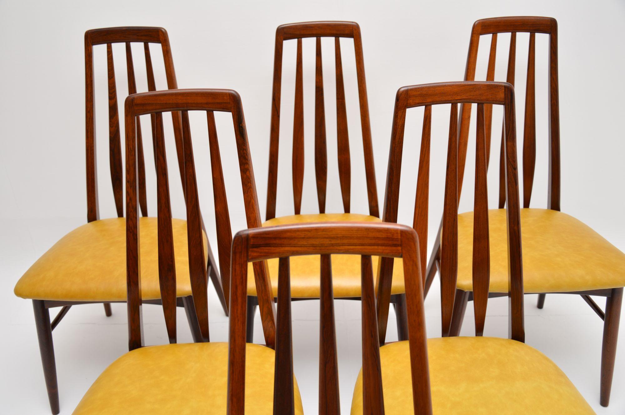 Leather Set of 6 Danish Dining Chairs by Niels Koefoed