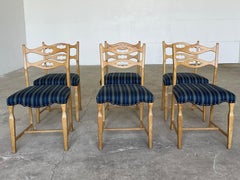 Set of 6 Danish Dining Chairs, Henning Kjærnulf, Oak & Olmerdug, 1960s
