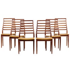 Ensemble de 6 chaises de salle à manger danoises de design scandinave