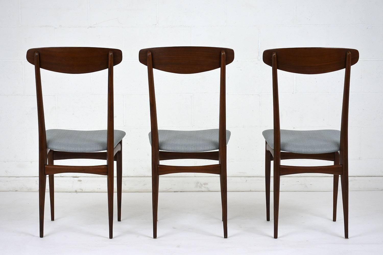 Carved Set of Six Danish Dining Chairs, circa 1960