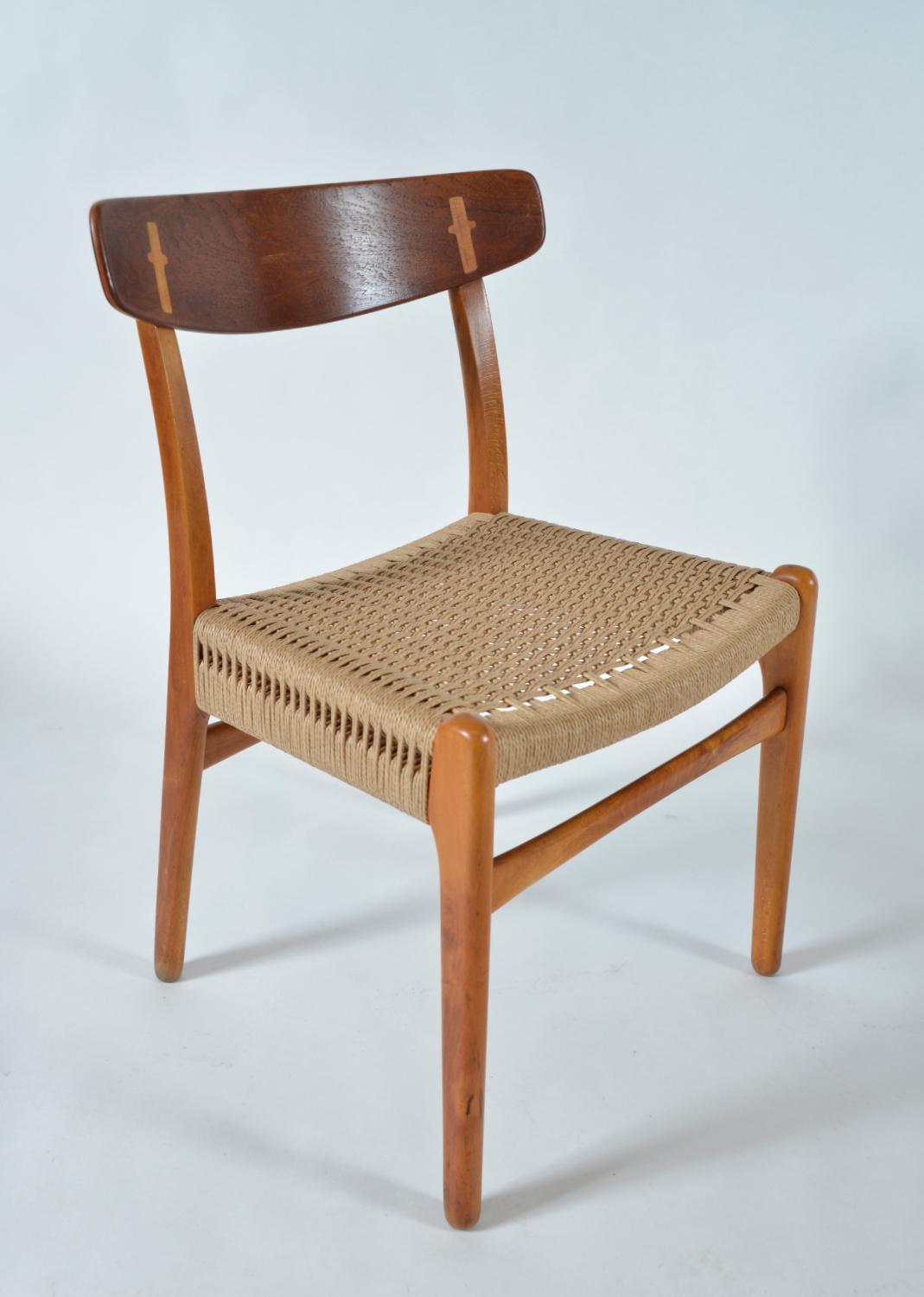 Set di 6 sedie da pranzo danesi Hans Wegner CH-23 in Beeche e Teak Carl Hansen 1950s in vendita 2