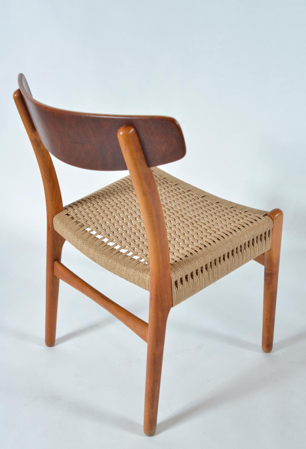 Set di 6 sedie da pranzo danesi Hans Wegner CH-23 in Beeche e Teak Carl Hansen 1950s in vendita 4