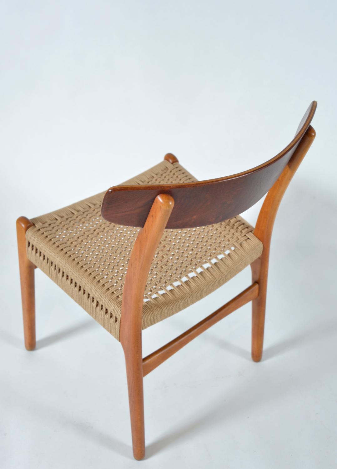 Set di 6 sedie da pranzo danesi Hans Wegner CH-23 in Beeche e Teak Carl Hansen 1950s in vendita 6