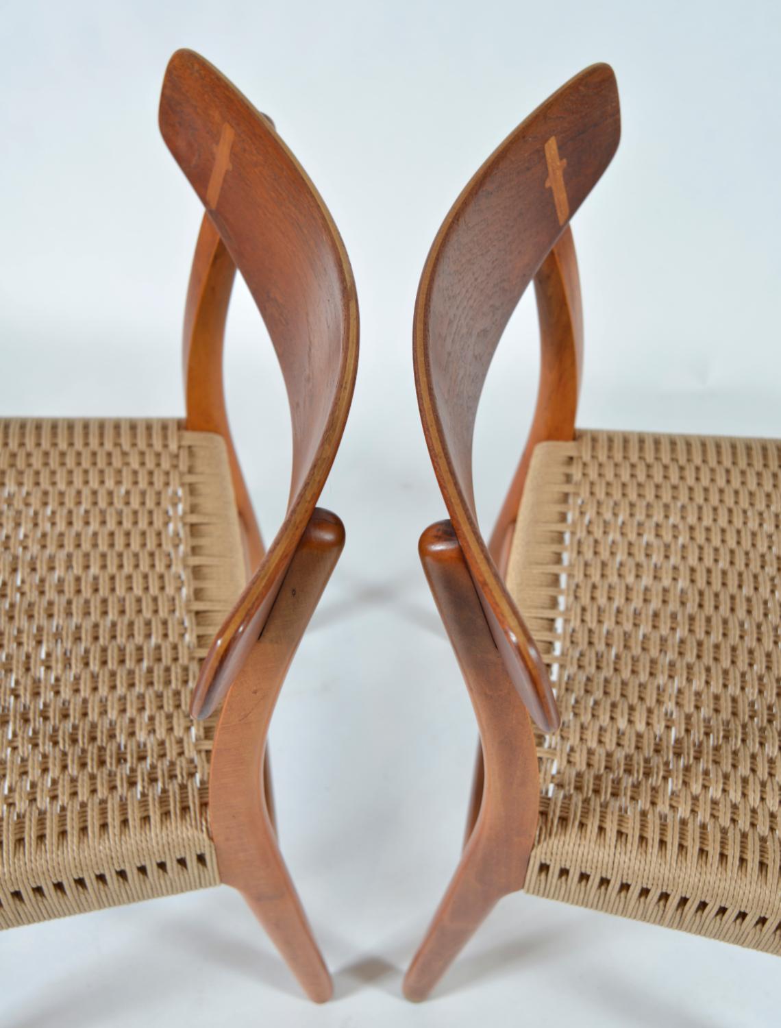 Set di 6 sedie da pranzo danesi Hans Wegner CH-23 in Beeche e Teak Carl Hansen 1950s in vendita 1