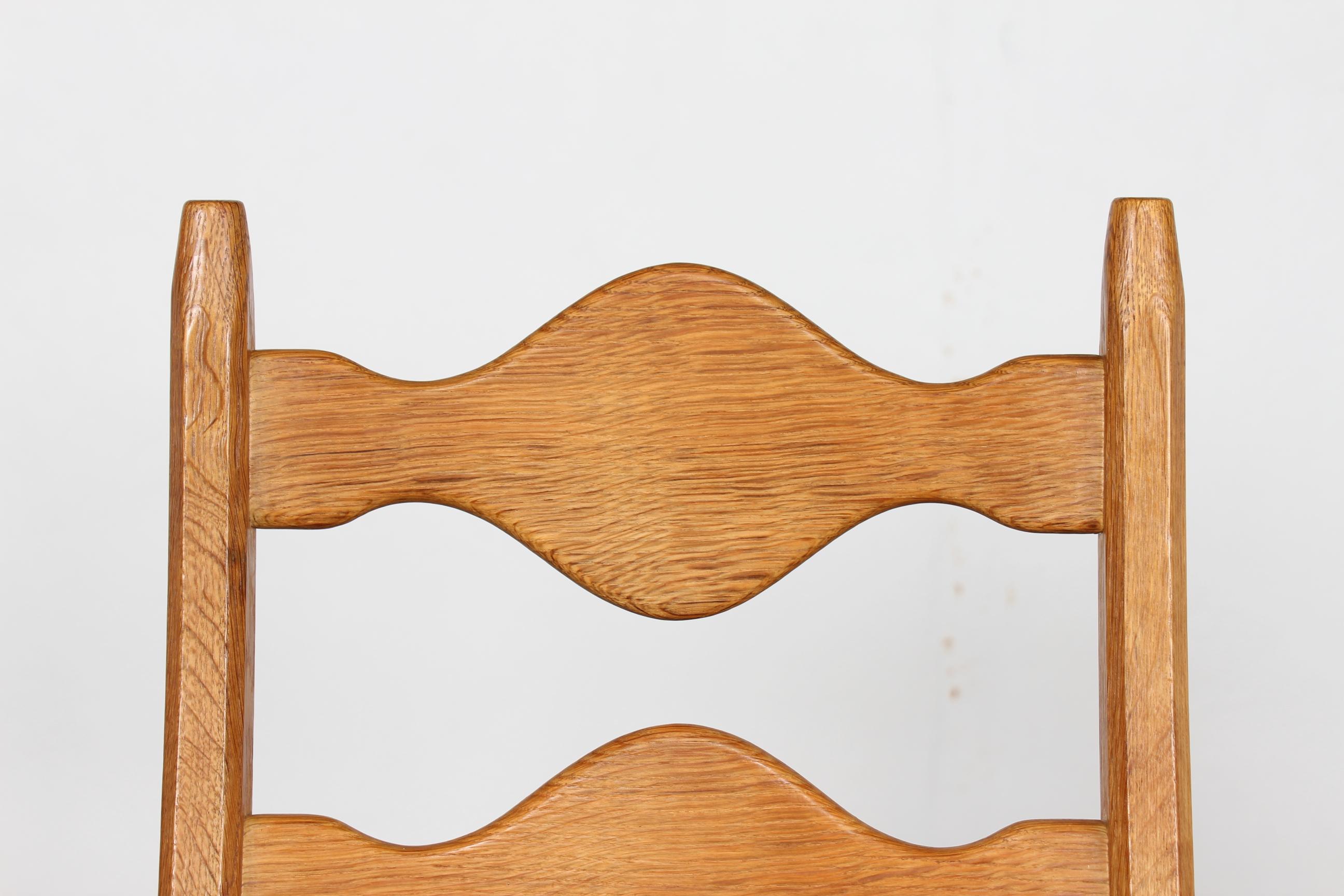 Set of 6 Danish Henning Kjærnulf Chairs of Solid Oak with Original Wool, 1970s For Sale 1