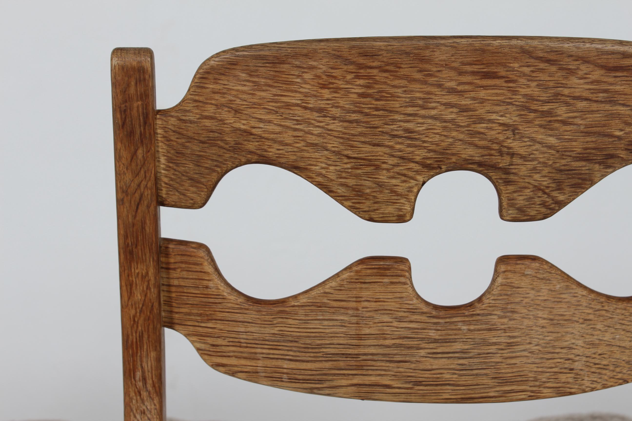 Set of 6 Danish Henning Kjærnulf Razor Blade Chairs of Oak + New Sheepskin 1970s 2
