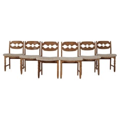 Set of 6 Danish Henning Kjærnulf Razor Blade Chairs of Oak + New Sheepskin 1970s