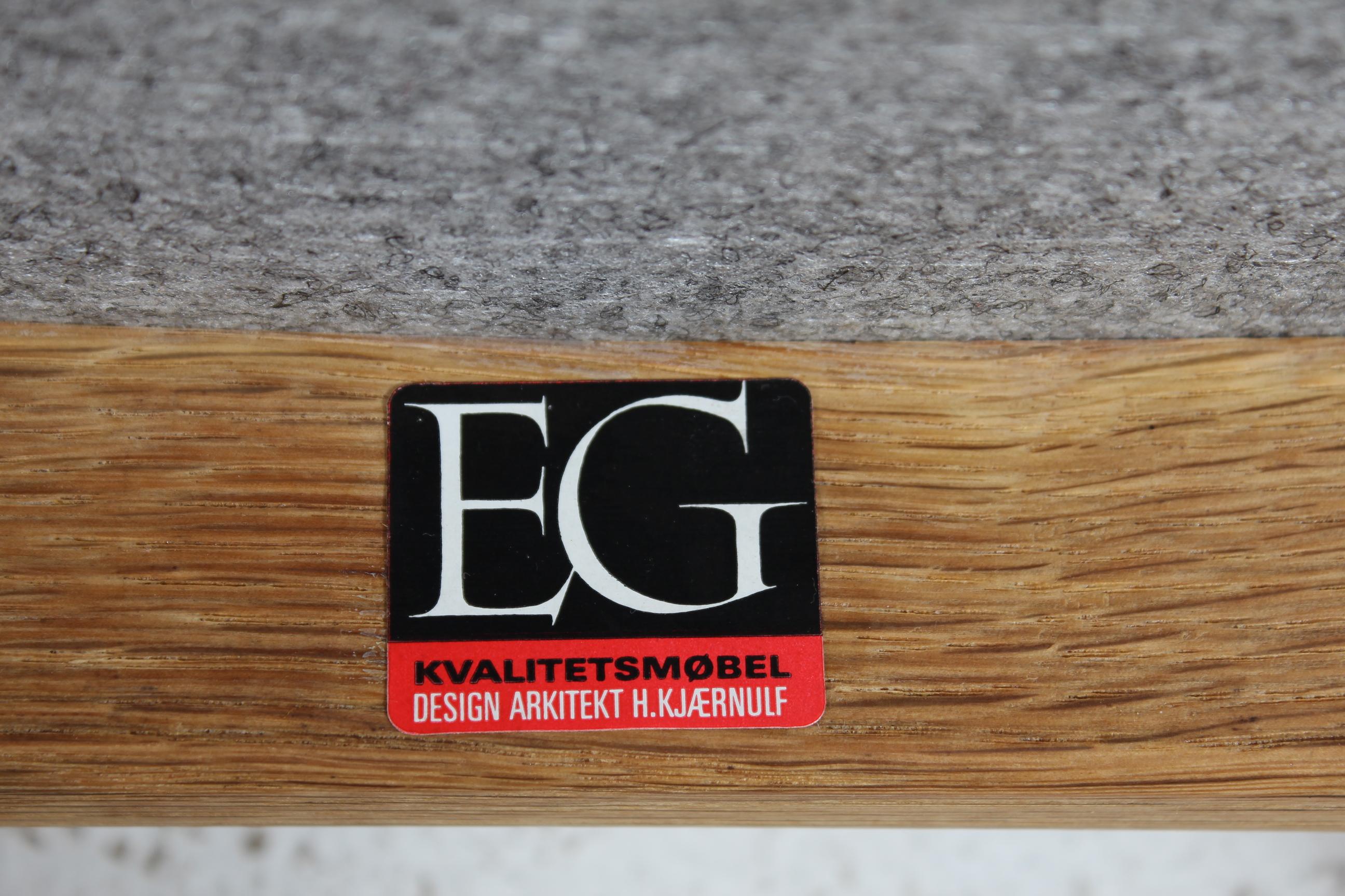 Set of 6 Danish Henning Kjærnulf Razor Blade Chairs of Oak + Original Wool 1970s For Sale 8