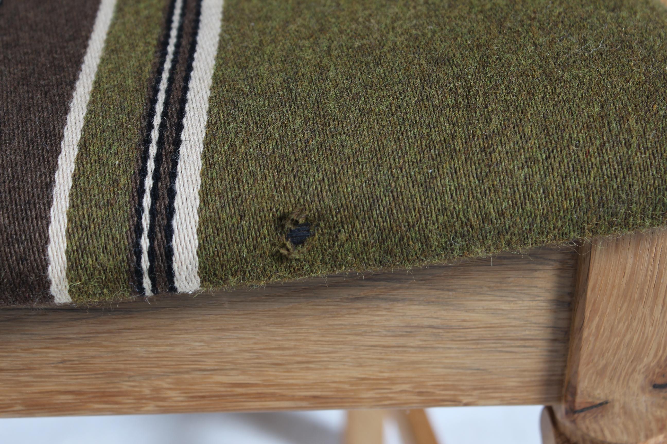 Set of 6 Danish Henning Kjærnulf Razor Blade Chairs of Oak + Original Wool 1970s For Sale 2