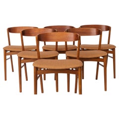 Set of 6 Danish Mid Century Dining Chairs – Farstrup Model 206, Teak Wood Chairs