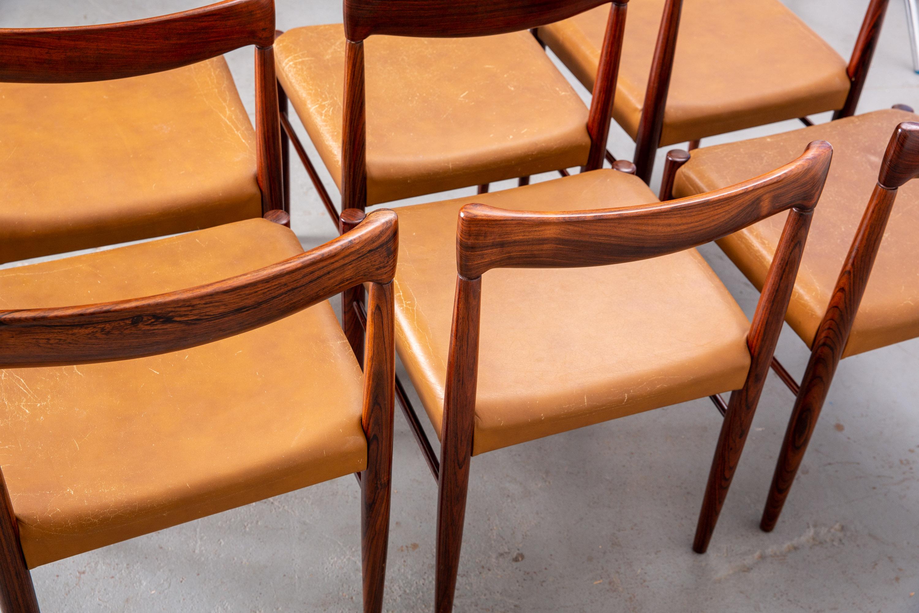 Set of 6 Danish Mid-Century Modern Dining Chairs 1