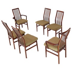 Set of 6 Danish Mid-Century Modern Rosewood Dining Chairs Two Armchairs
