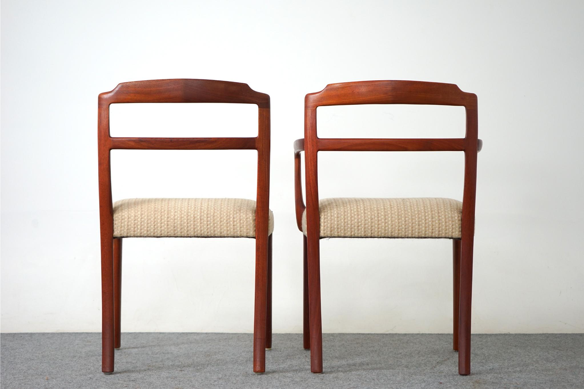 Scandinavian Modern Set of 6 Danish Mid-Century Modern Teak Dining Chairs by Ole Wanscher
