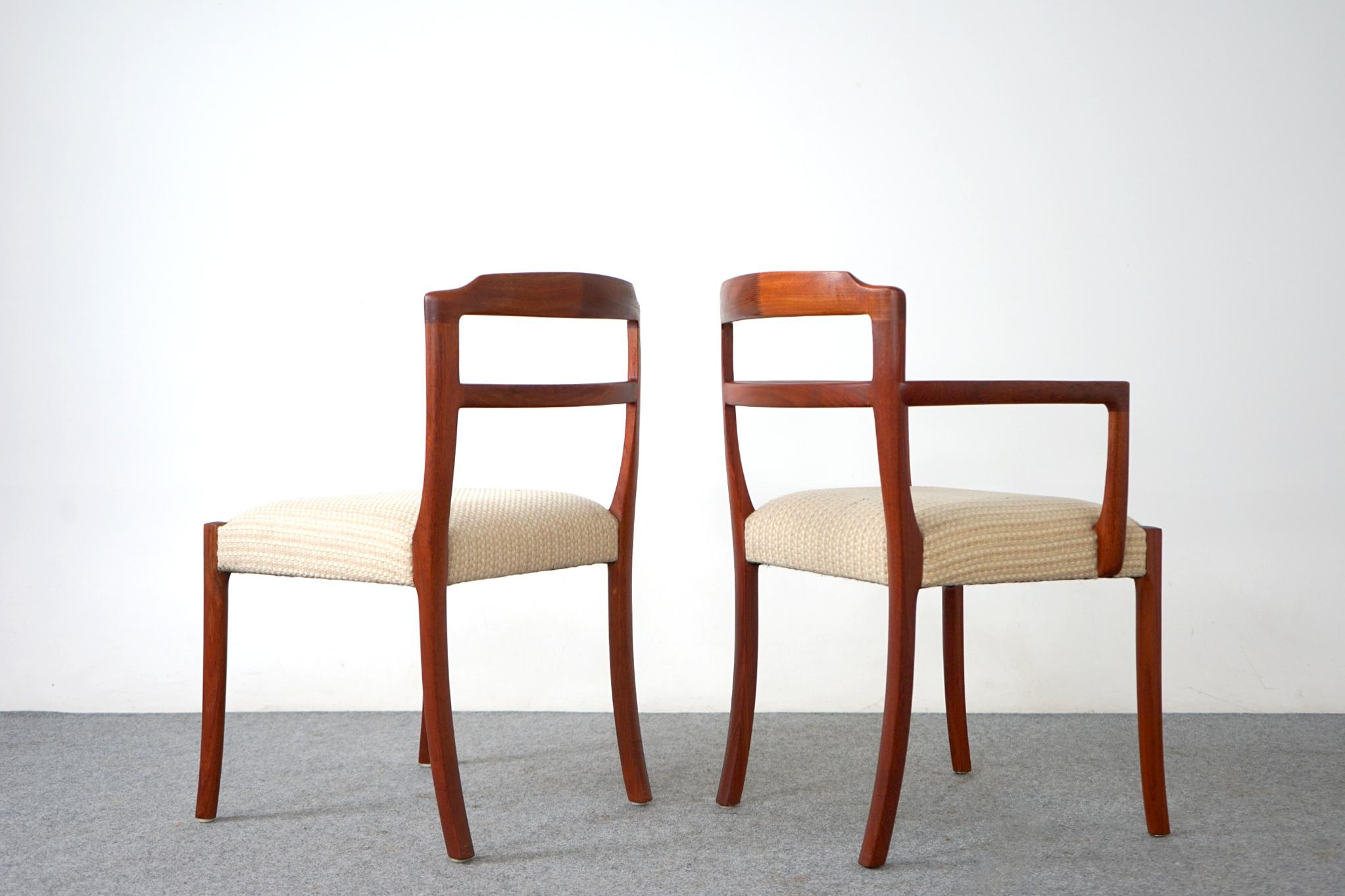 Mid-20th Century Set of 6 Danish Mid-Century Modern Teak Dining Chairs by Ole Wanscher