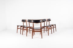 6er-Set dänischer Teakholz-Esszimmerstühle aus der Mitte des Jahrhunderts – 1960er Jahre