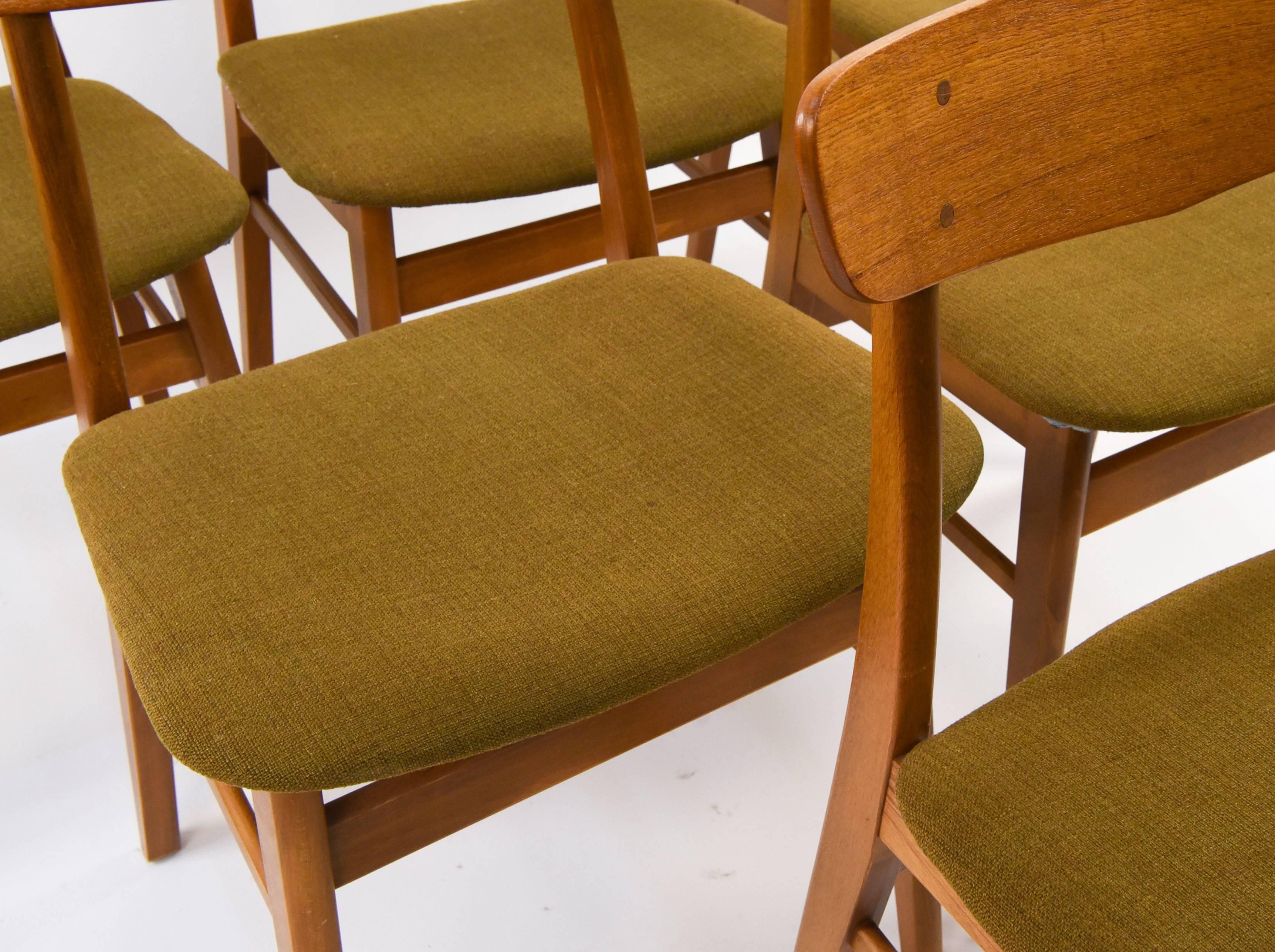 Set of (6) Danish Midcentury Teak Dining Chairs by SAX In Good Condition In Norwalk, CT