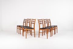 Lot de 6 chaises de salle à manger danoises en teck du milieu du siècle, modèle 210 de Farstrup — années 1960