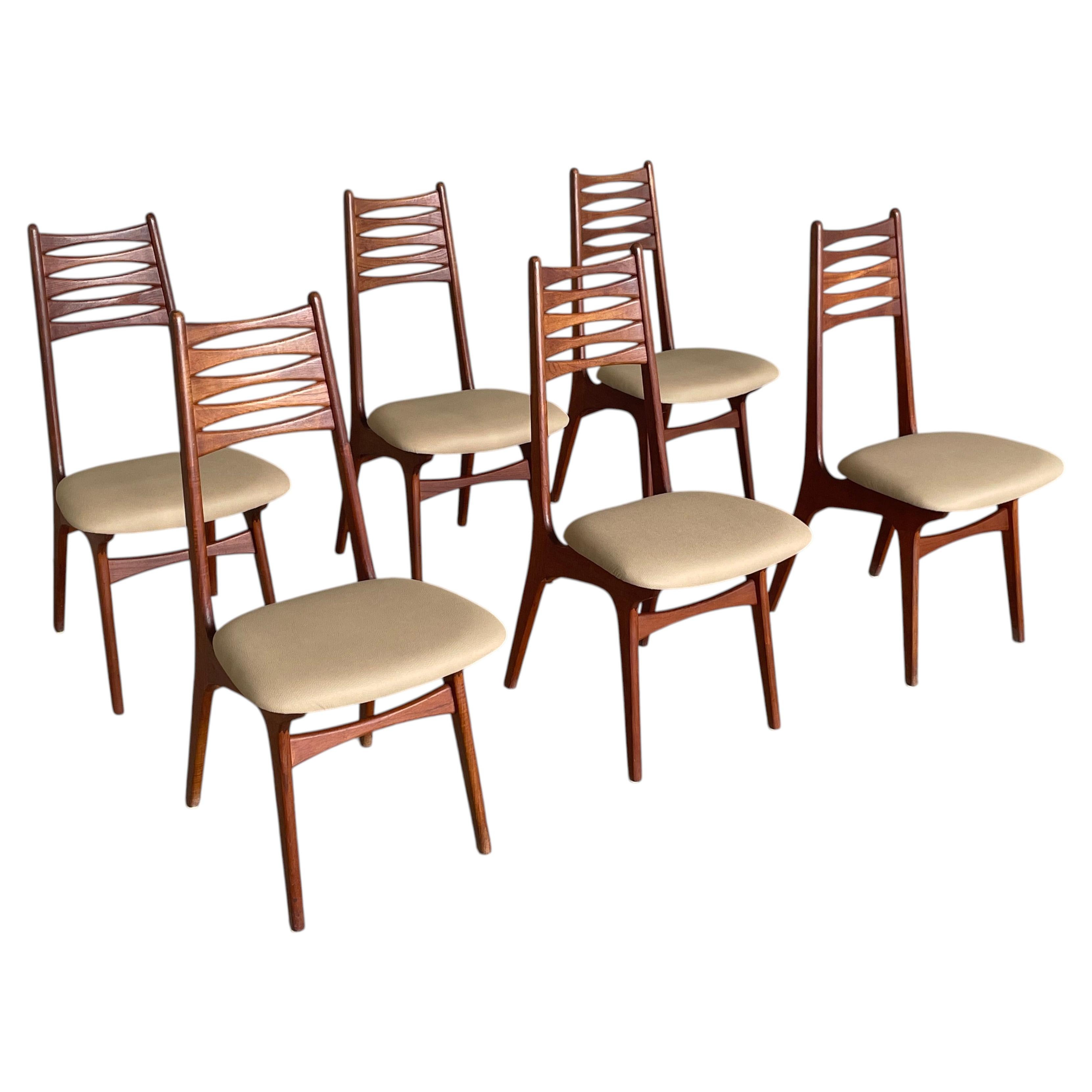 Set of 6 Danish Midcentury Teak Dining Chairs, Boltinge Stolefabrik, 1960s For Sale