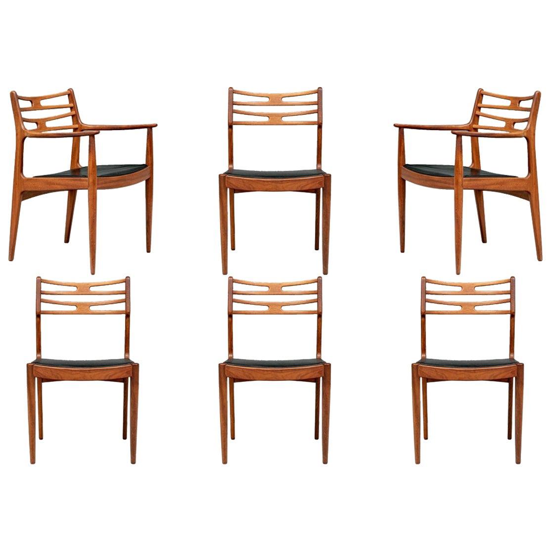 Set of 6 Danish Midcentury Teak Dining Chairs