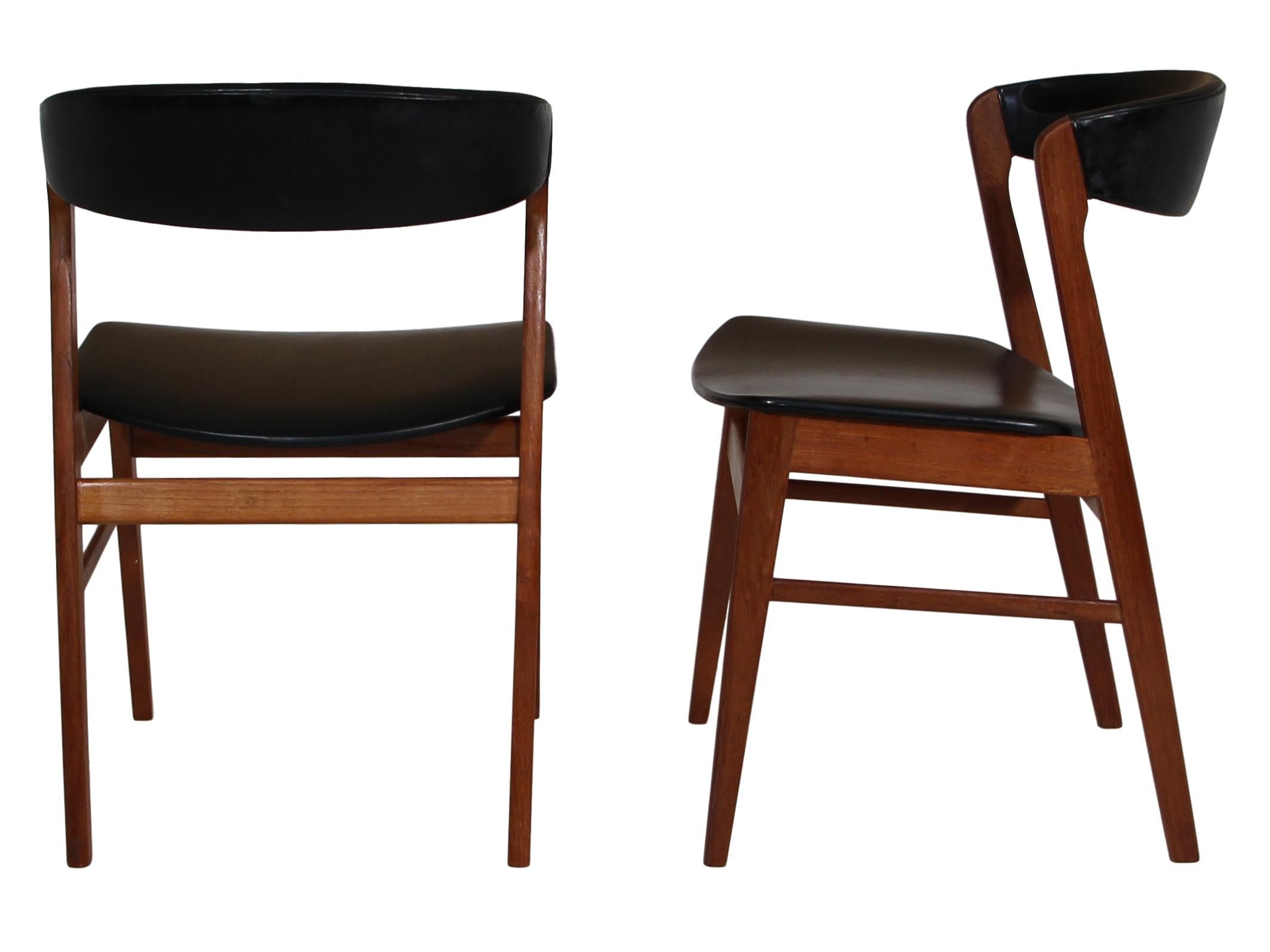 Mid-Century Modern Set of 6 Danish Modern Chairs by Sax Mobler For Sale