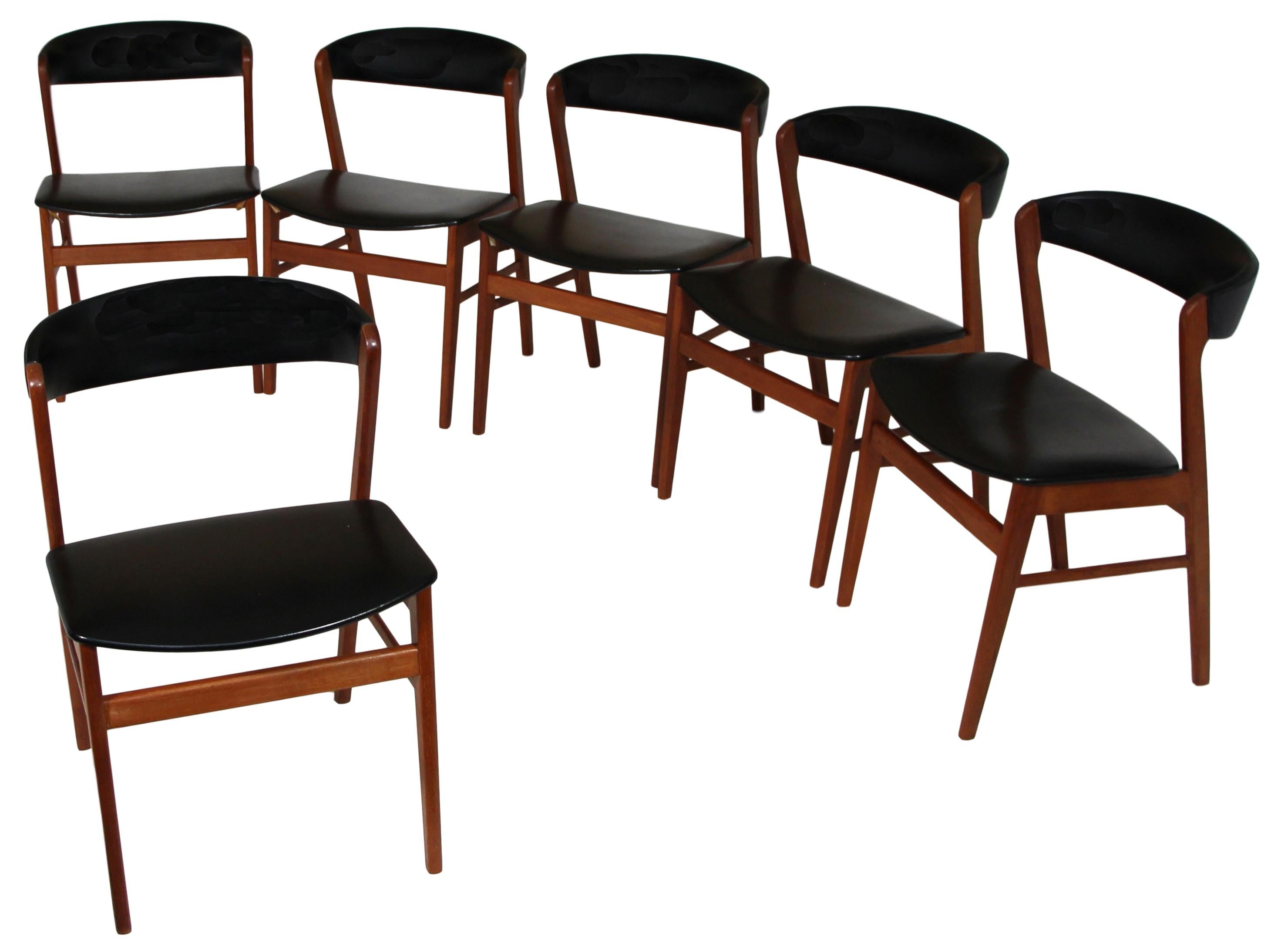 20th Century Set of 6 Danish Modern Chairs by Sax Mobler For Sale