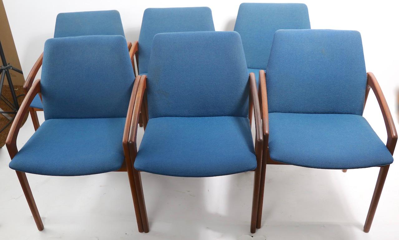 Set of 6 Danish Modern Dining Chairs by Henning Kjernaulf for Korup Stolefabrik 7
