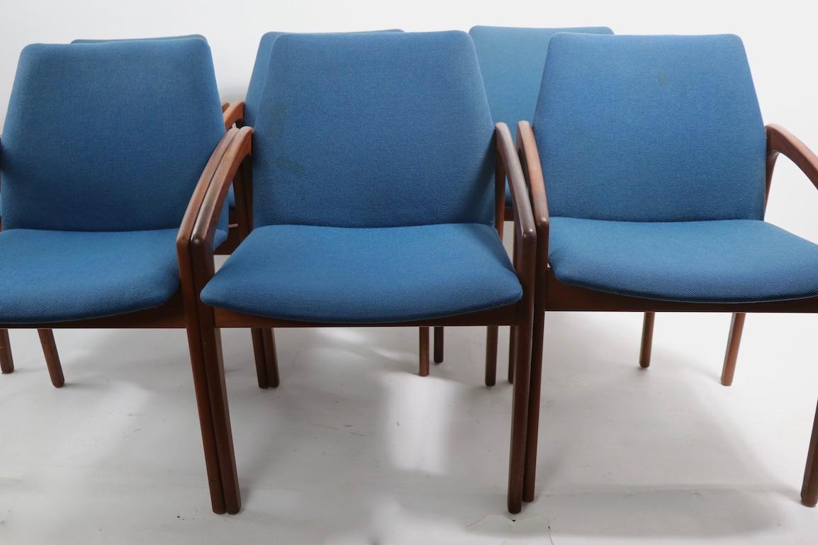 Set of 6 Danish Modern Dining Chairs by Henning Kjernaulf for Korup Stolefabrik 8