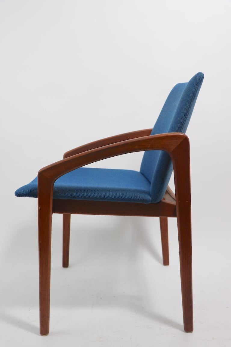 Upholstery Set of 6 Danish Modern Dining Chairs by Henning Kjernaulf for Korup Stolefabrik For Sale