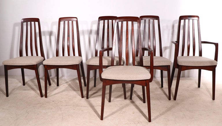 Set of 6 Danish Modern Dining Chairs in Rosewood by Skovby Mobelfabrik In Good Condition For Sale In New York, NY