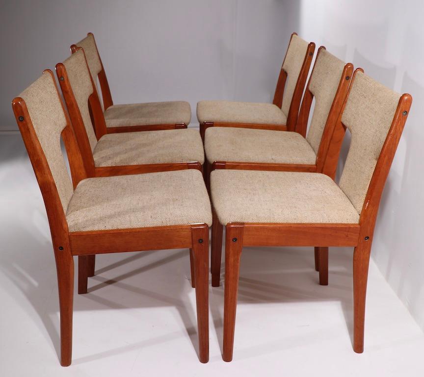 Set of 6 Danish Modern Dining Chairs in Teak Poss, D-Scan 5