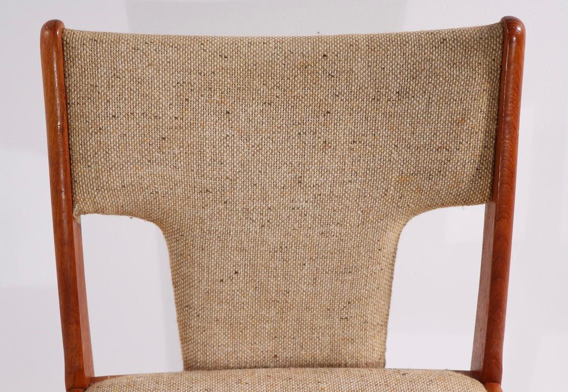Set of 6 Danish Modern Dining Chairs in Teak Poss, D-Scan In Good Condition In New York, NY