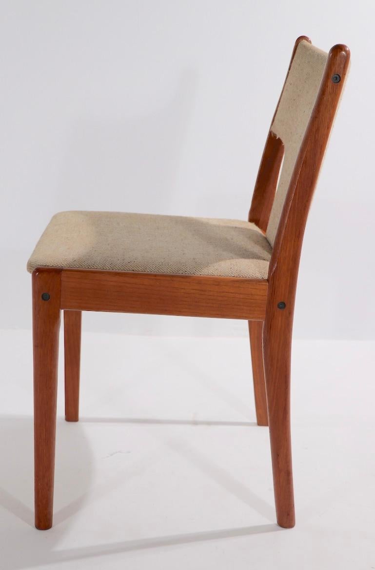 20th Century Set of 6 Danish Modern Dining Chairs in Teak Poss, D-Scan