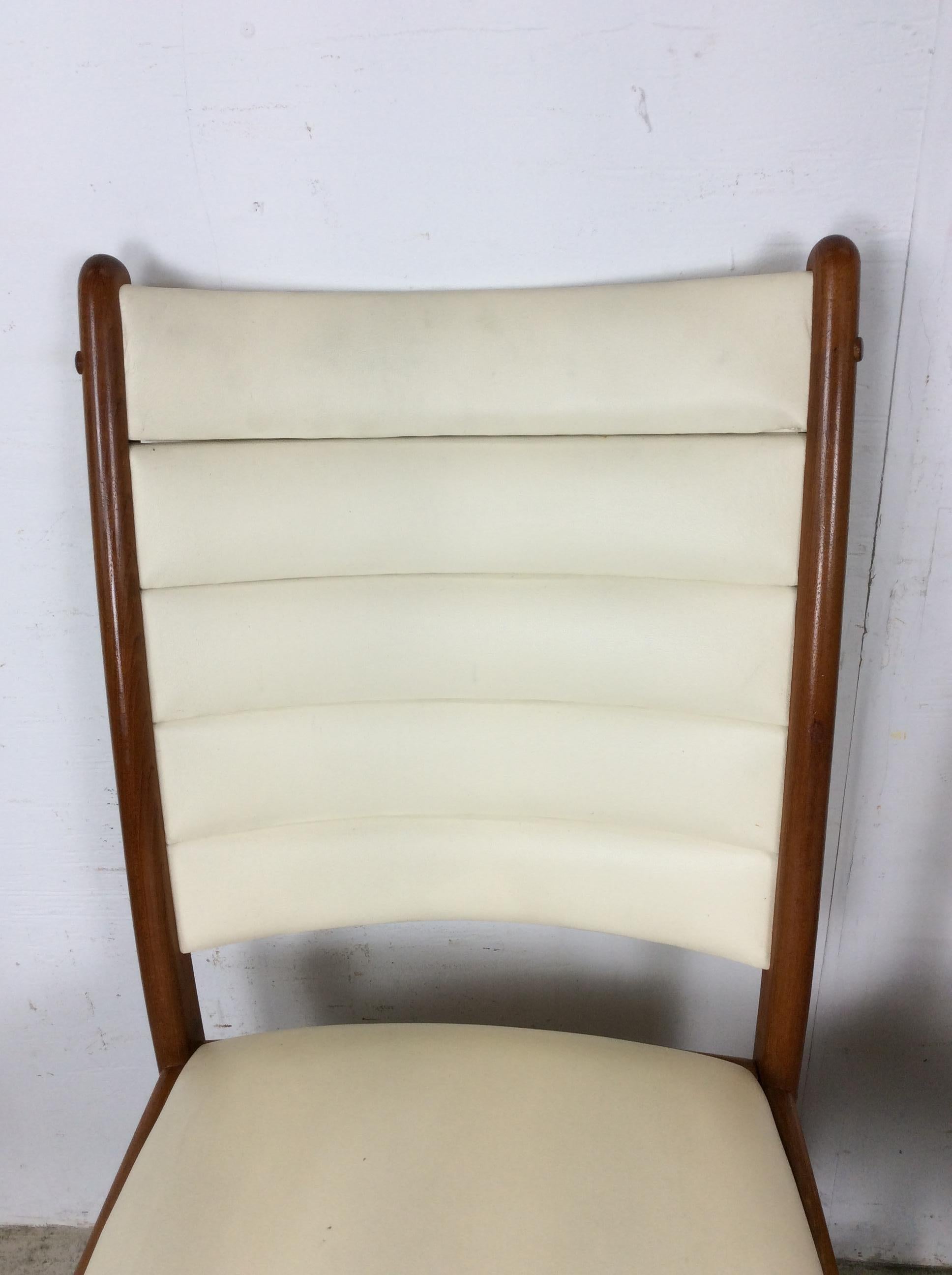 Ensemble de 6 chaises de salle à manger modernes danoises avec revêtement en cuir en vente 3