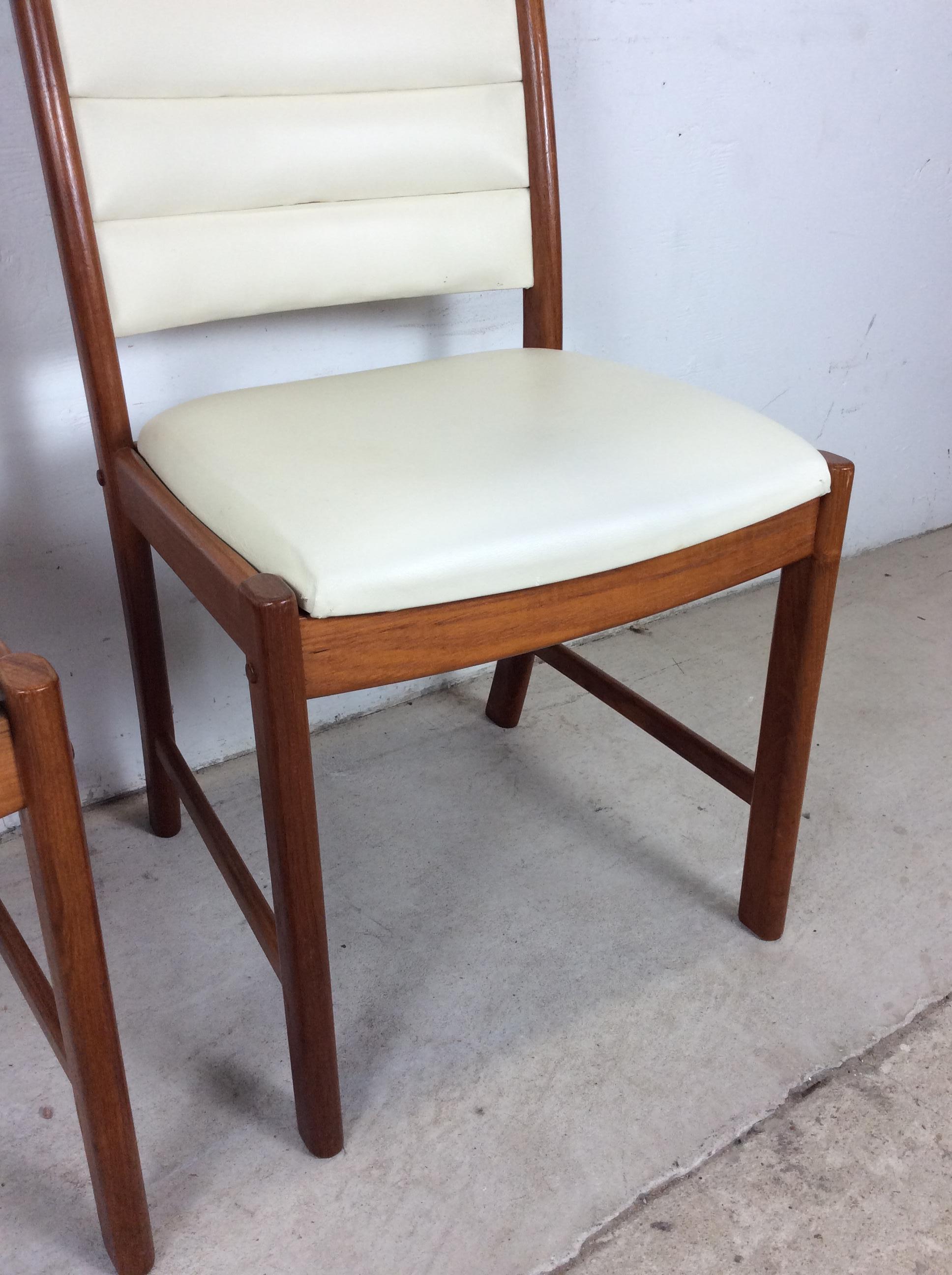 Ensemble de 6 chaises de salle à manger modernes danoises avec revêtement en cuir en vente 6