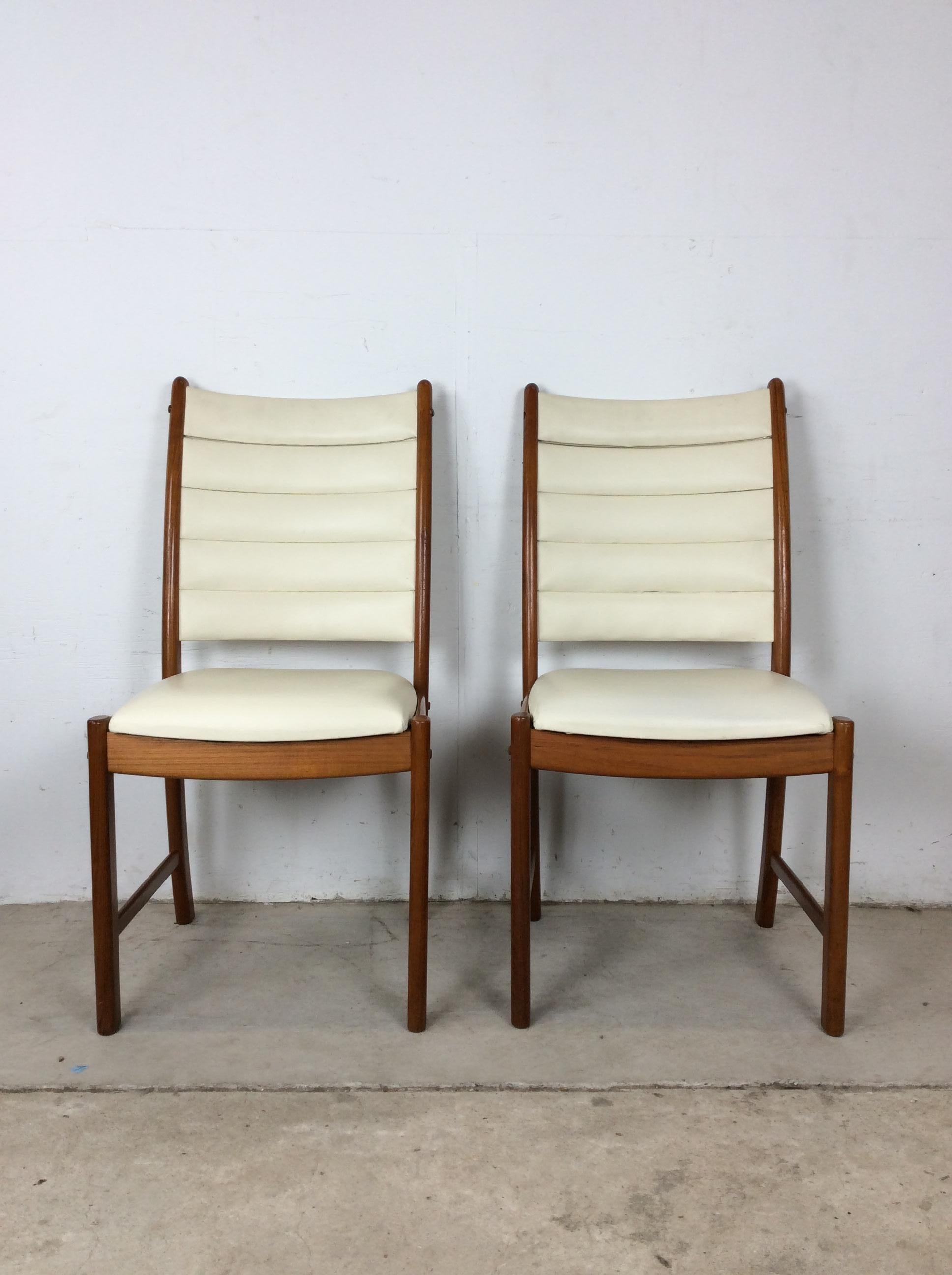 Ensemble de 6 chaises de salle à manger modernes danoises avec revêtement en cuir en vente 2