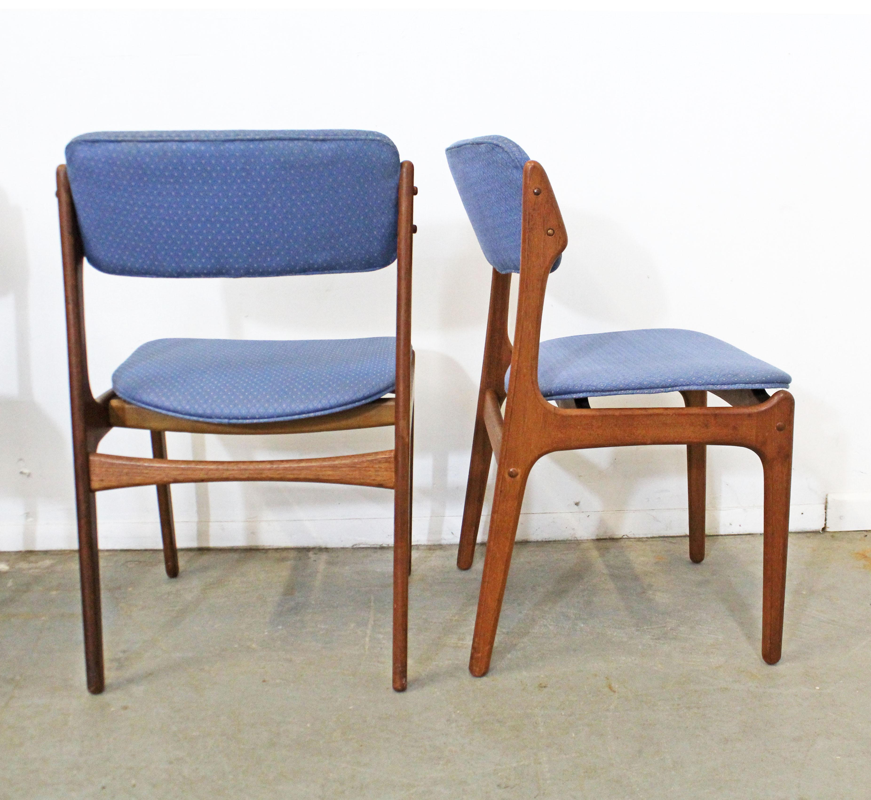 Set of 6 Danish Modern Erik Buch for O.D. Mobler Teak Dining Chairs In Fair Condition In Wilmington, DE