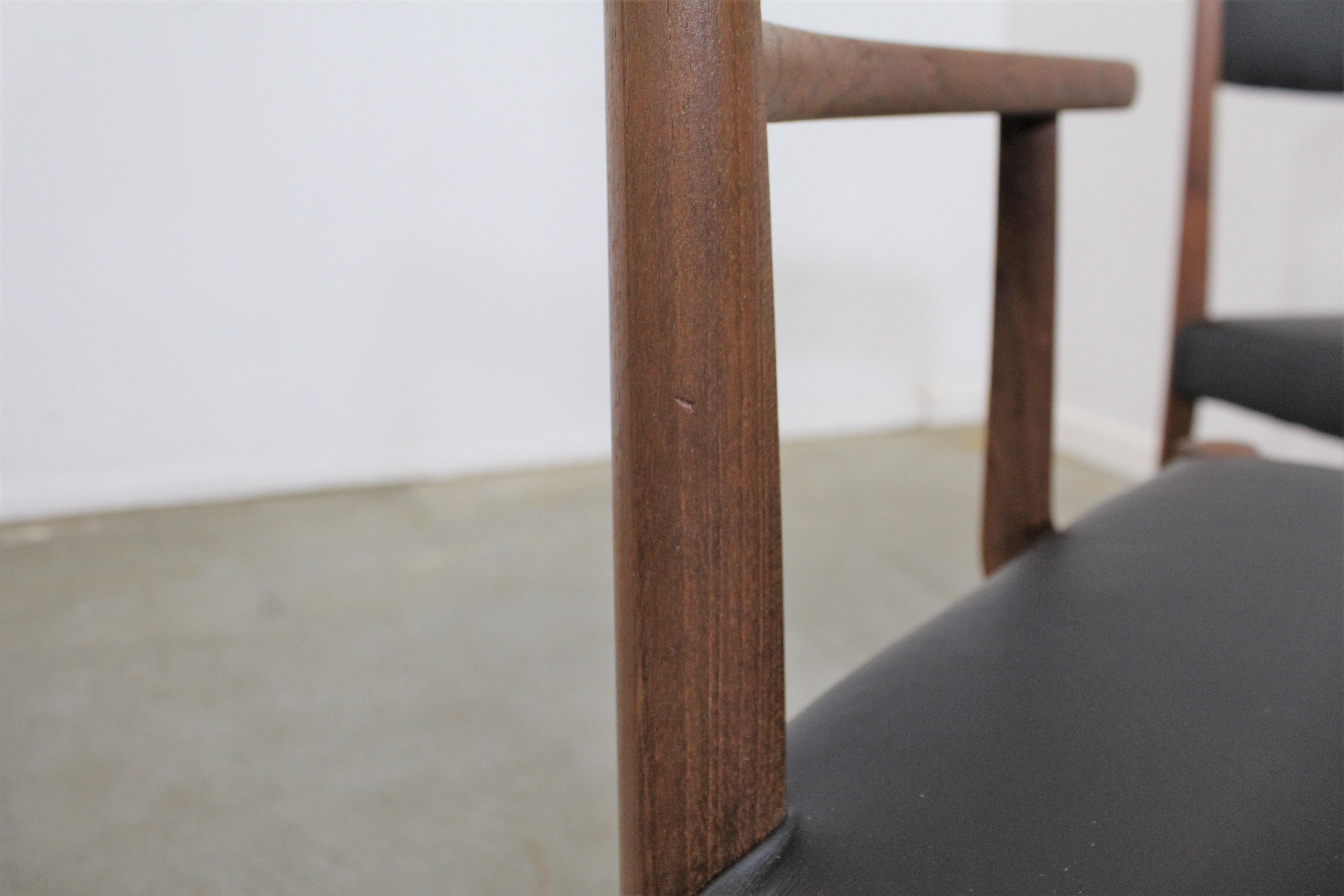 Set of 6 Danish Modern Povl Dinesen Teak/Leather Dining Chairs 5