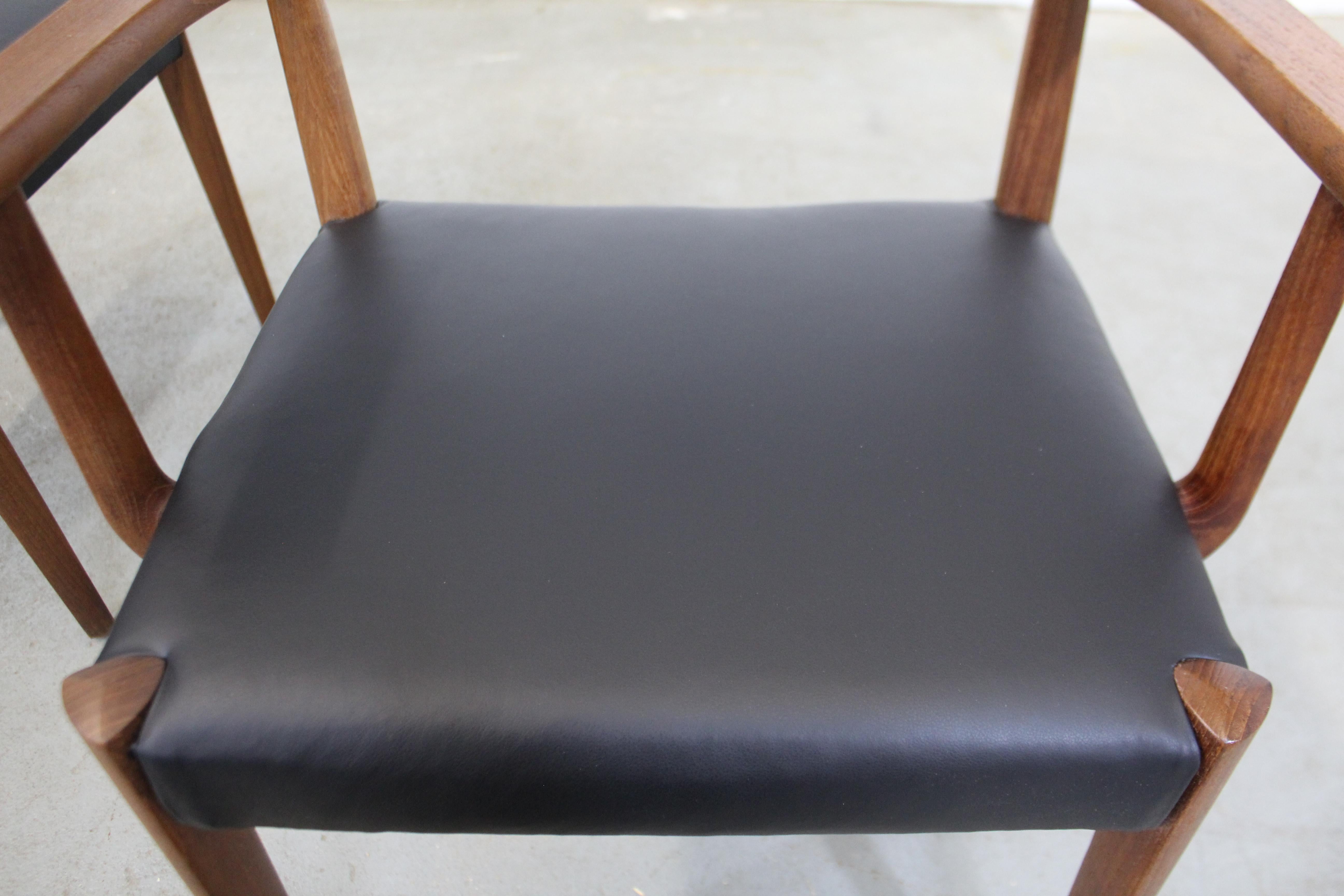 Set of 6 Danish Modern Povl Dinesen Teak/Leather Dining Chairs 2