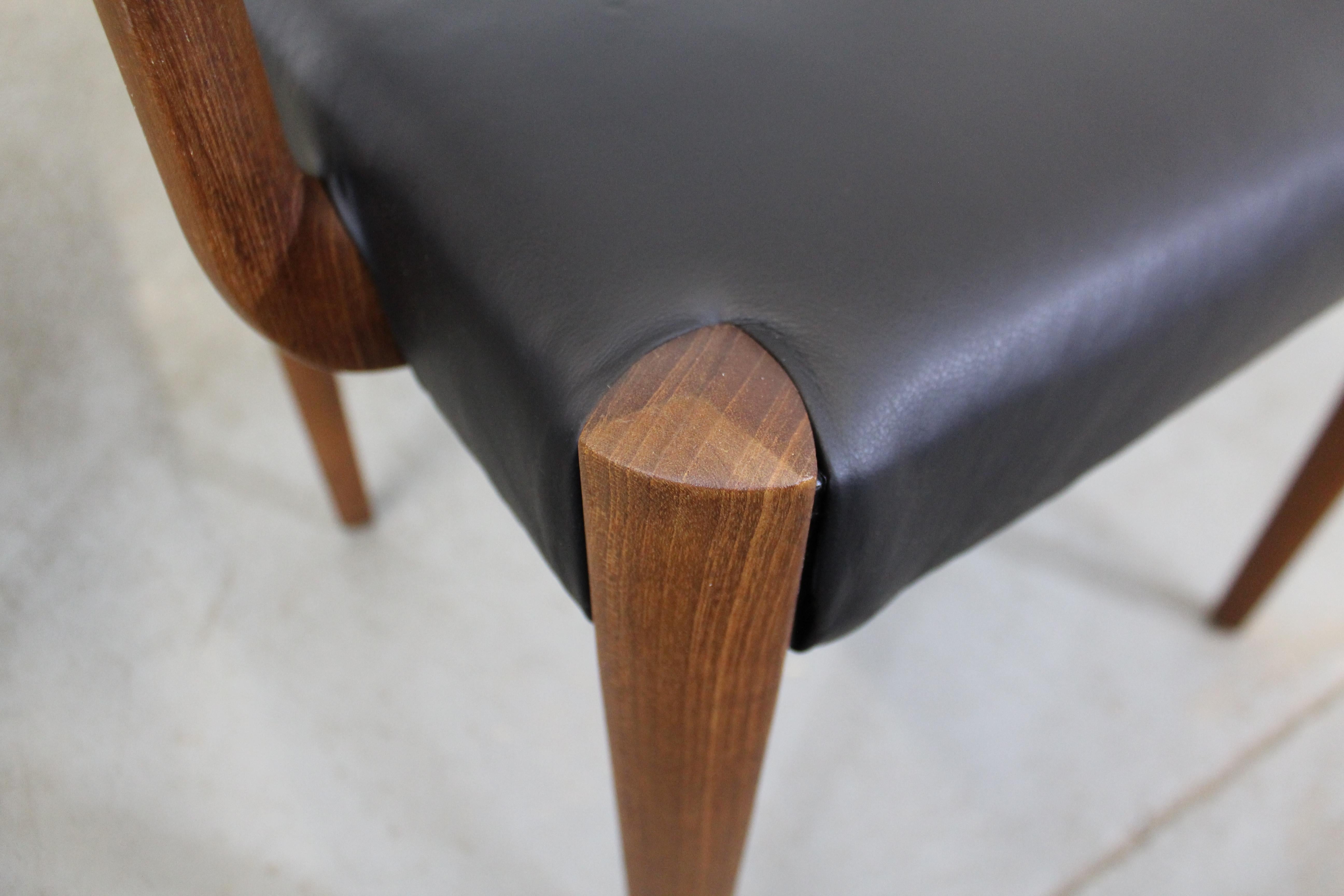 Set of 6 Danish Modern Povl Dinesen Teak/Leather Dining Chairs 3