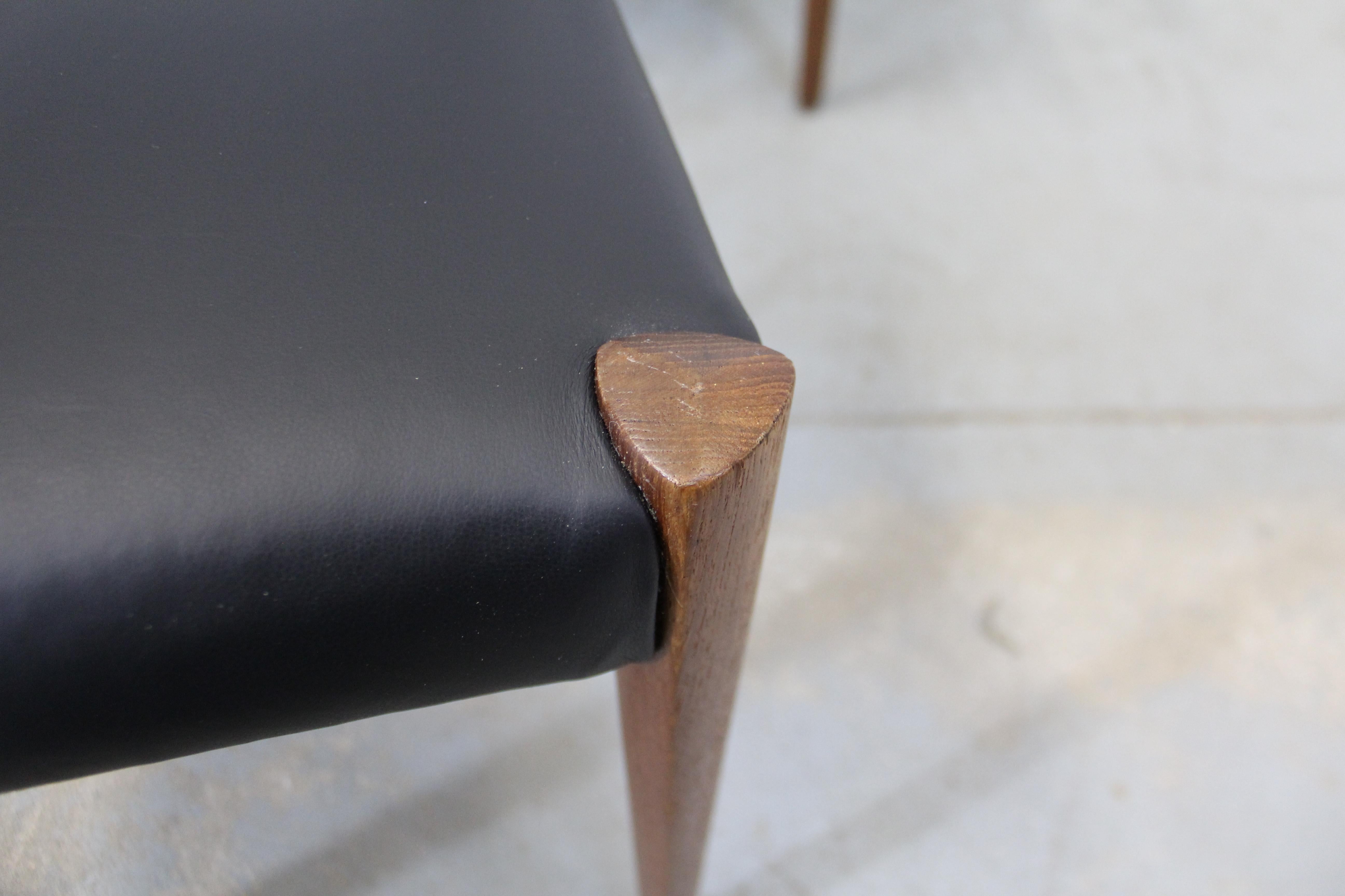 Set of 6 Danish Modern Povl Dinesen Teak/Leather Dining Chairs 4