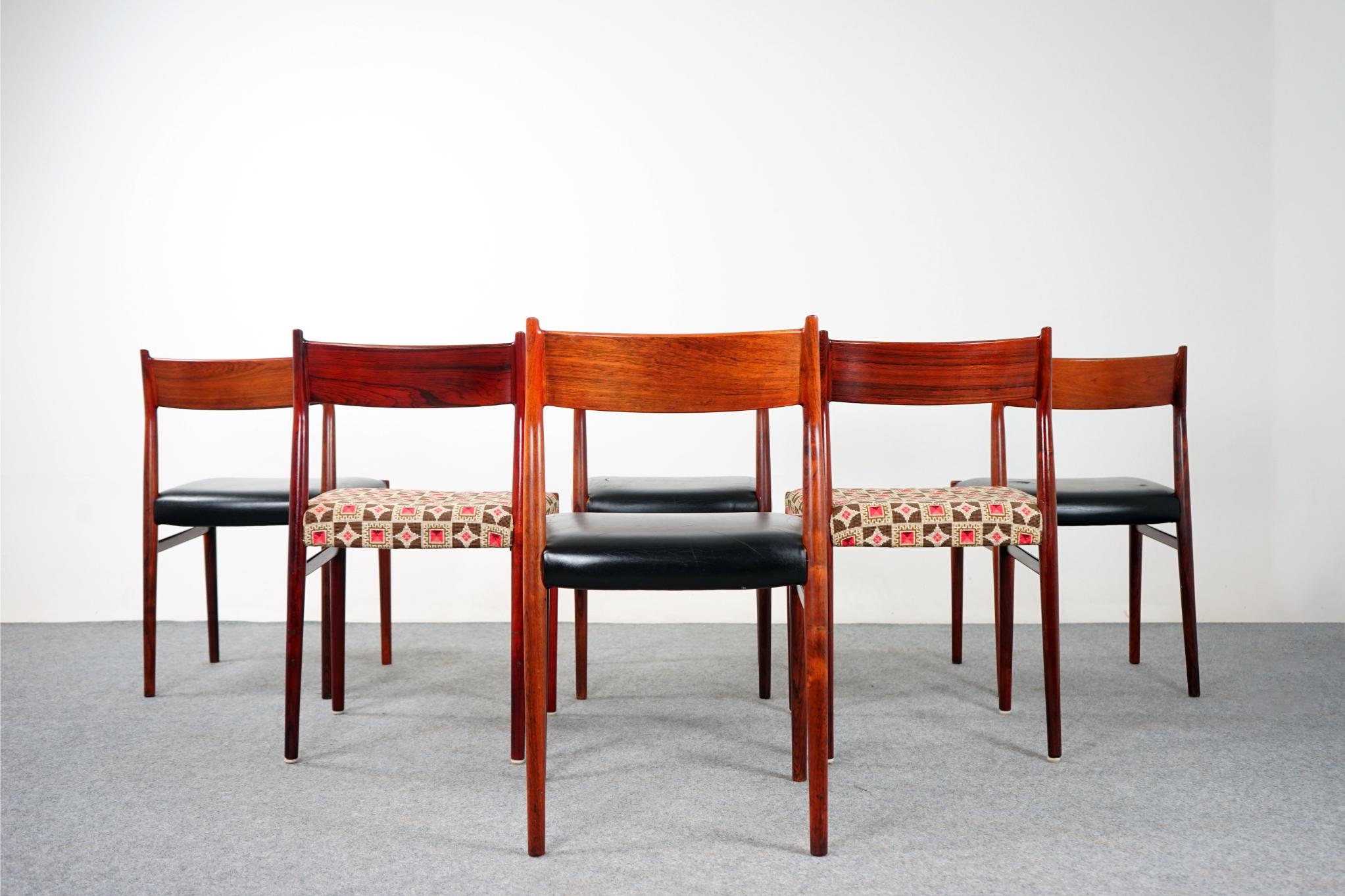 Mid-20th Century Set of 6 Danish Modern Rosewood Arne Vodder 