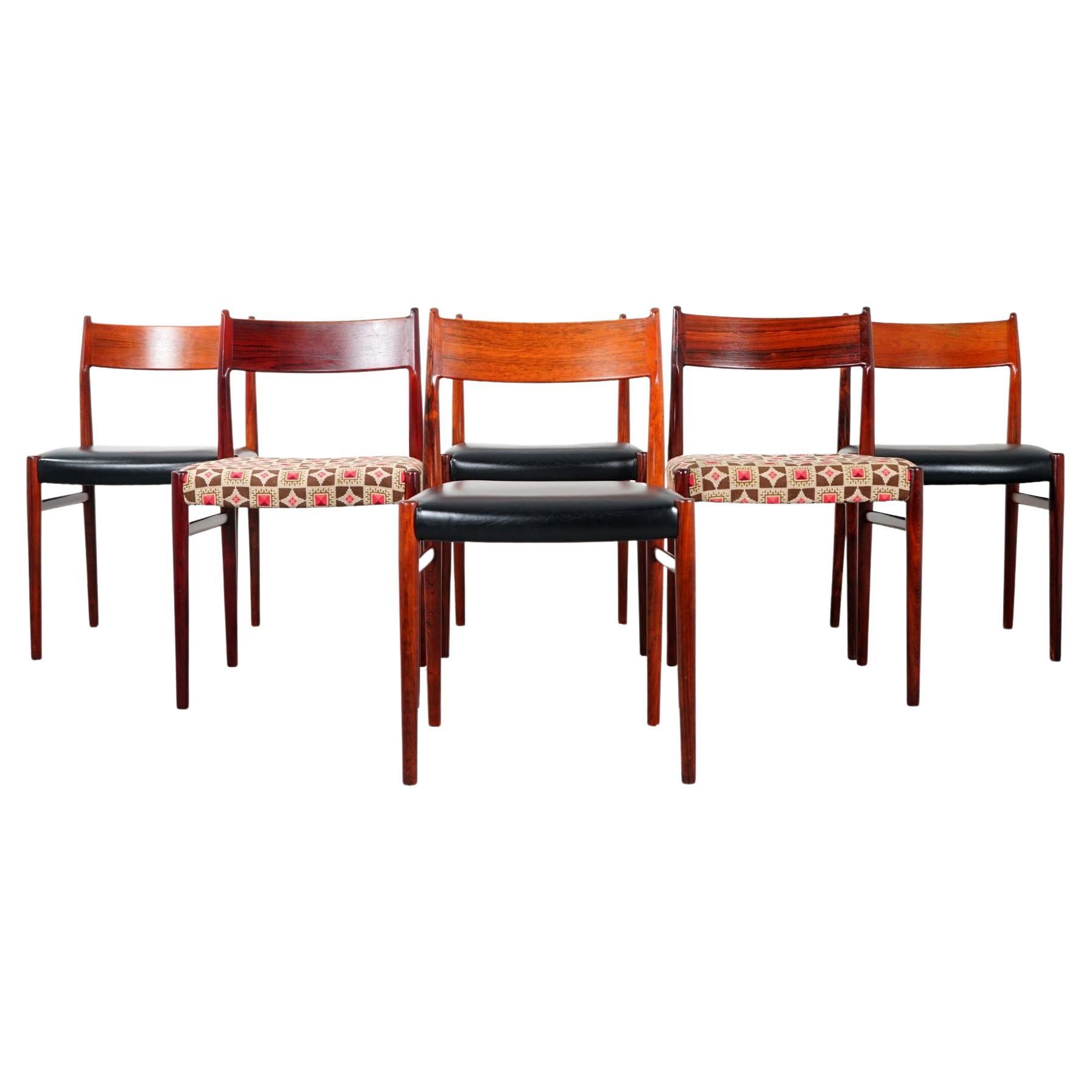Set of 6 Danish Modern Rosewood Arne Vodder "Model 418" Dining Chairs