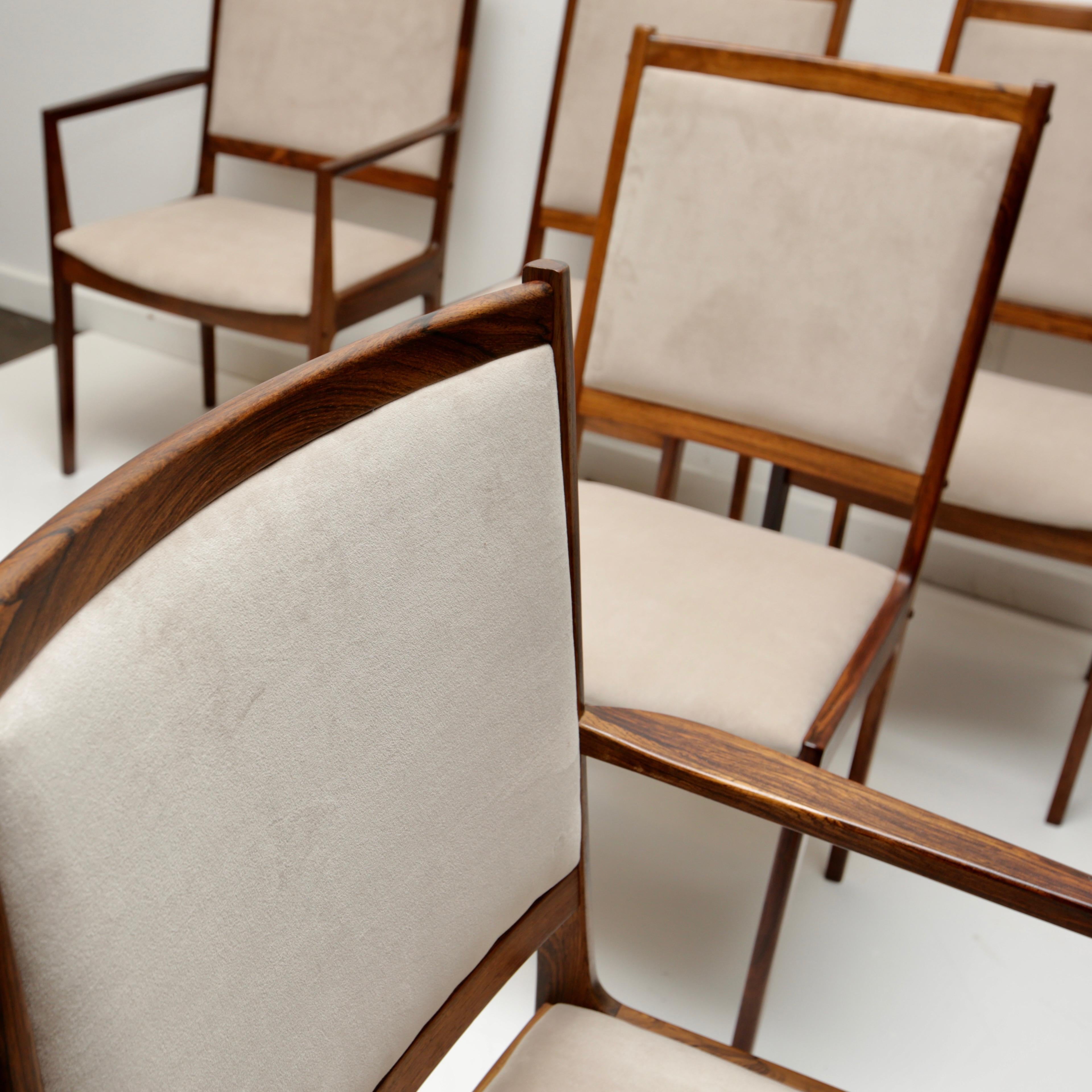 Set of 6 Danish Modern Rosewood Chairs by Bernhard Pedersen 6
